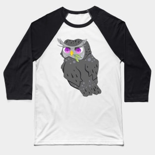 The little cute black owl- for Men or Women Kids Boys Girls love owl Baseball T-Shirt